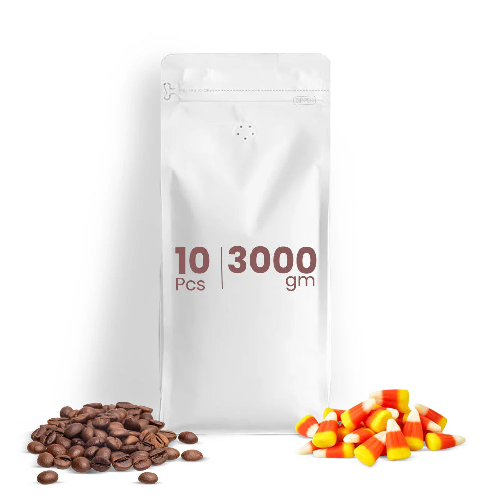 Recloseable Coffee Pouches – Black & White | 250g, 500g, 1000g & 3kg