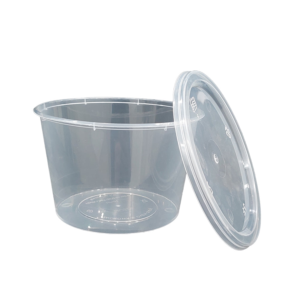 Clear Microwavable Container Round With Lid 1X500 Pieces