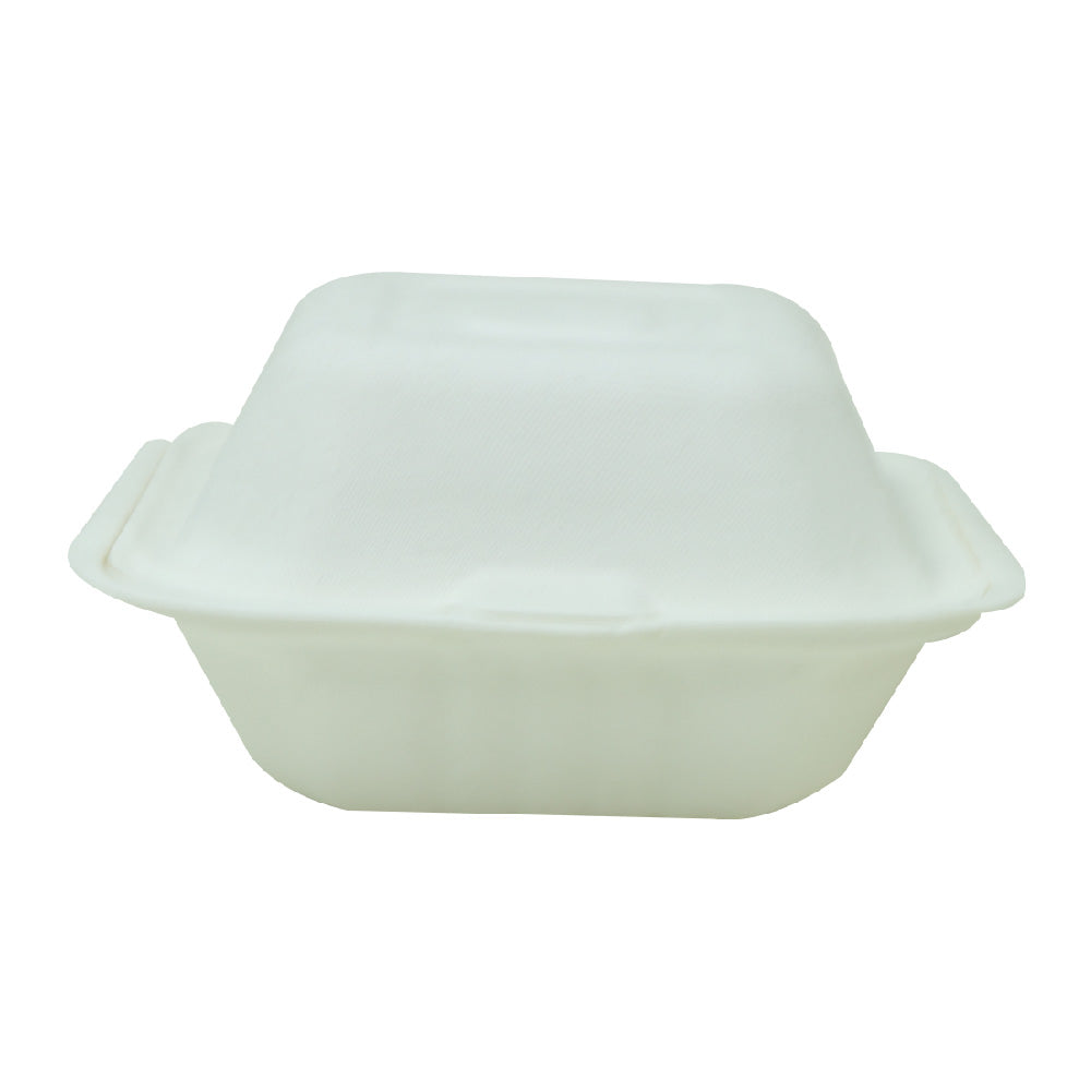 Bio Degradable Hinged Burger Box 6 Inch 25 Pieces