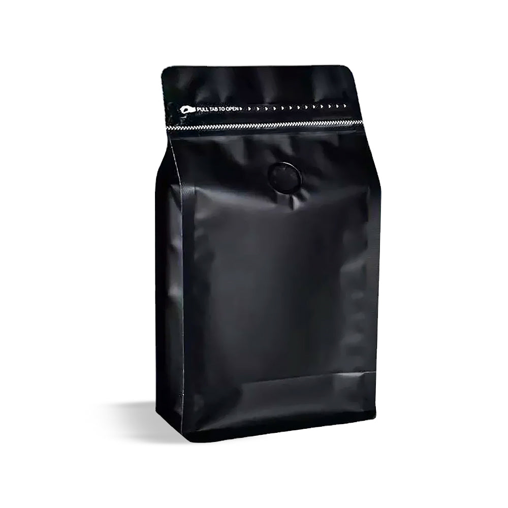 Black Coffee Pouch With Valve 50 Pieces