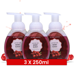Hand Wash Liquid with Foaming Pump – Strawberry Wonder, Berry Burst & Watermelon Mojito (250ML Each)