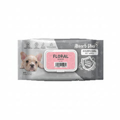 Absorb Plus Charcoal Pet Wipes Floral Scented - 80PCS