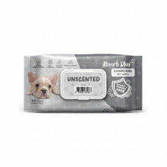 Absorb Plus Charcoal Pet Wipes Unscented - 80PCS