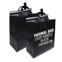 Thermal Bags with Loop Handle – Black & White | Multiple Sizes | Insulated Bulk Bags