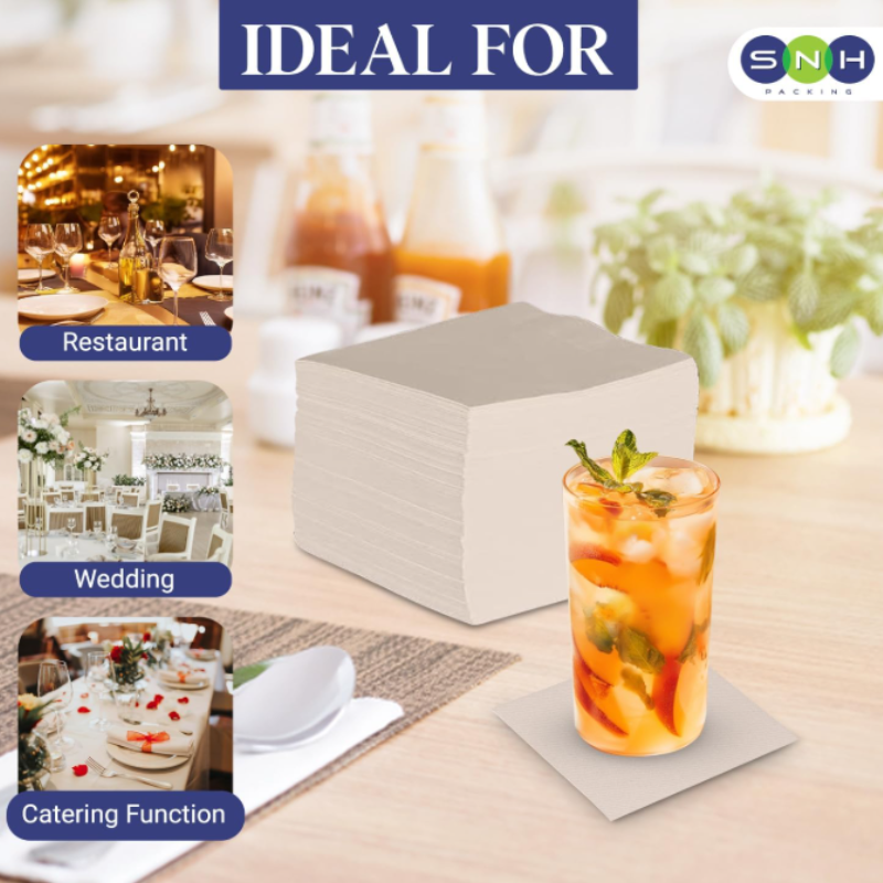 Brown Cocktail Paper Napkins 2 Ply – Multiple Sizes (23x23, 33x33, 40x40)