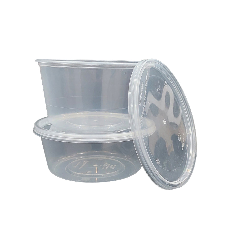 Clear Microwavable Container Round With Lid 1X500 Pieces