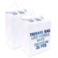 Thermal Bags with Loop Handle – Black & White –  Multiple Sizes