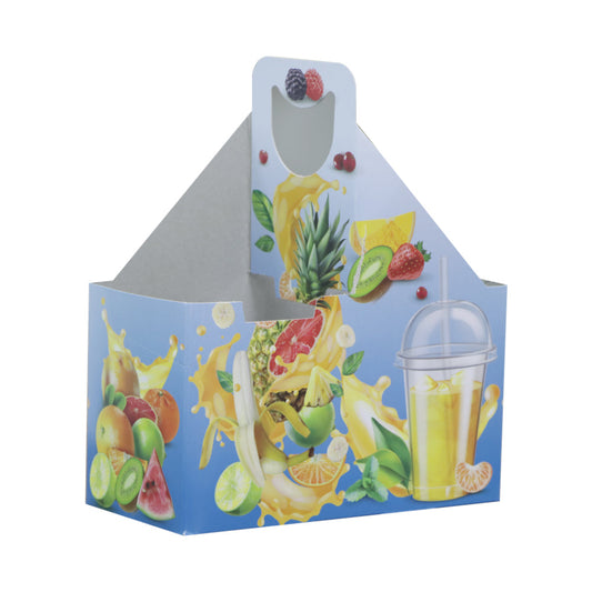Printed Blue Paper Corrugated 2 Cup Holder 1X250 Pieces - Your One Stop Solution UAE