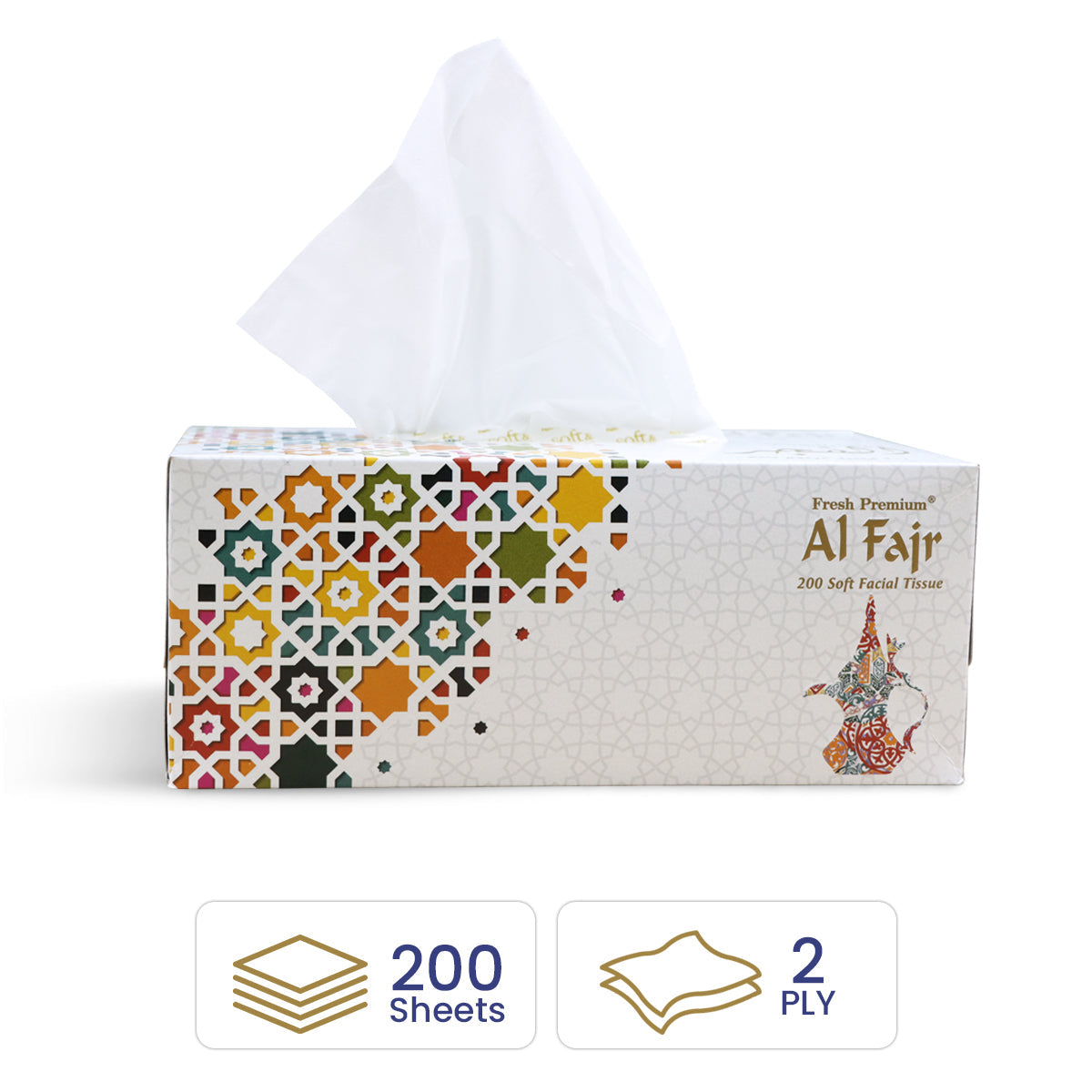 Al Fajr Facial Tissue 200 Sheet Pack 5 Pieces