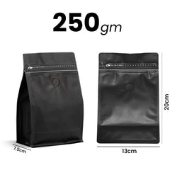 Black Coffee Pouch With Valve 50 Pieces