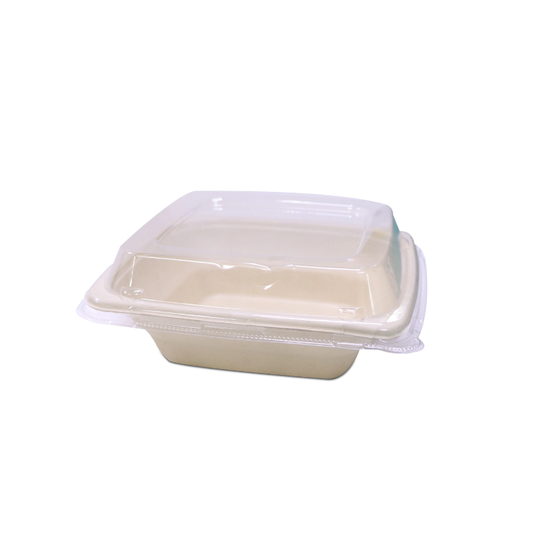Bagasse Square Deep Containers with PET Lids