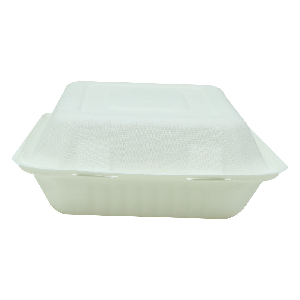 Bio Degradable Clamshell Container 8X8 Inch 3 Compartment 25 Pieces