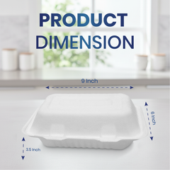 Bagasse Lunch Boxes – Eco-Friendly Biodegradable Disposable Boxes | Multiple Sizes & Compartments