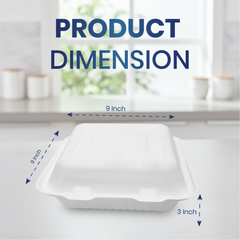 Bagasse Lunch Boxes – Eco-Friendly Biodegradable Disposable Boxes | Multiple Sizes & Compartments