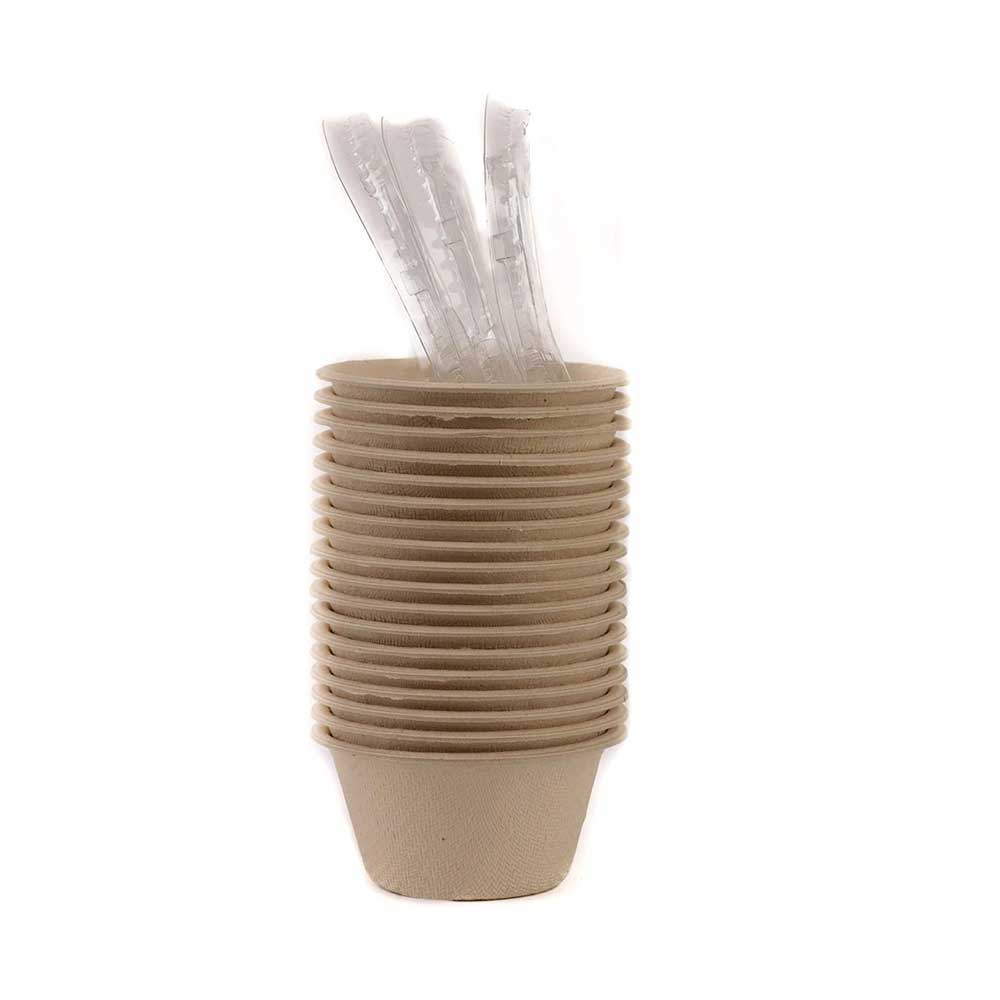 Bagasse Sauce Cup With Clear Lid 2 OZ 1X1000 Pieces