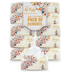 مناديل الفجر نايلون للوجه 600 منديل مكون من طبقتين 5 قطع