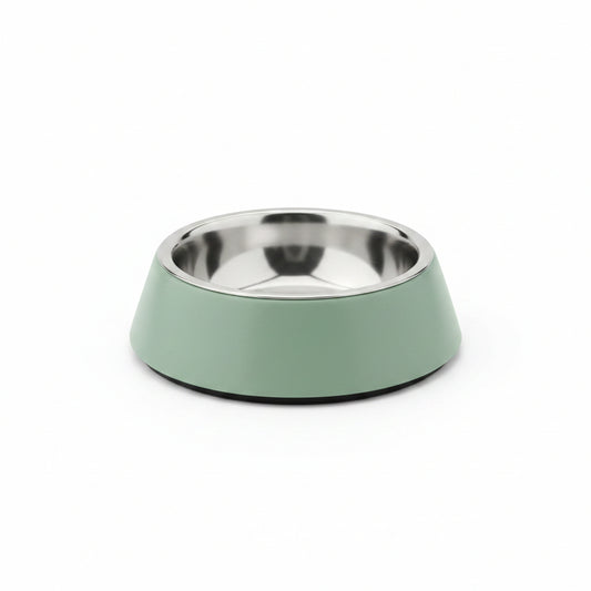 Saluki Stainless Steel Double Wall Dog Bowls GREEN - 2.2L