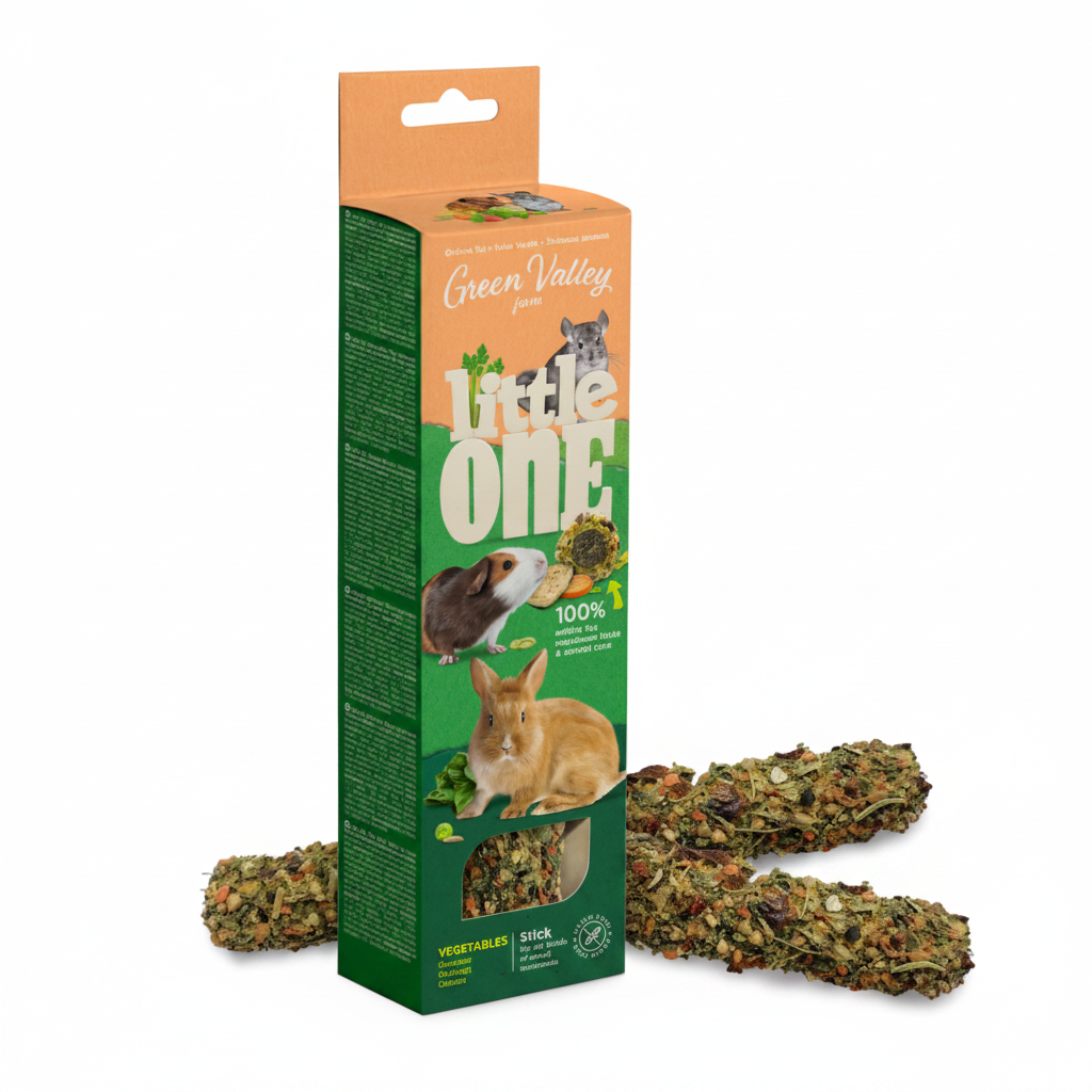Little One Green Valley Fully edible grain free stick for small mammals with vegetables 1x160g
