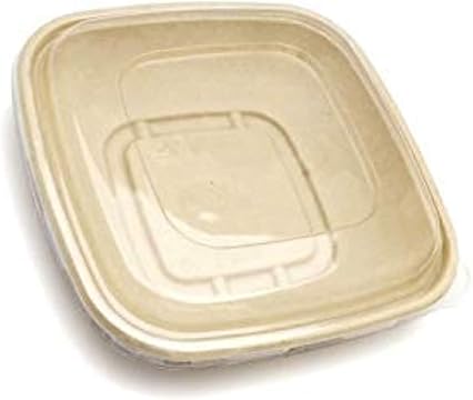 Bagasse Square Containers with PET & PP Lids – CB24 to CB48 | Eco Takeaway Boxes