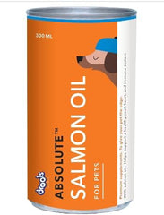 Drools Absolute Salmon Oil Syrup Dog Supplement, No Artificial Flavors or Preservatives Promotes a Smooth, Lustrous Coat Breeds and Ages - 150 Ml