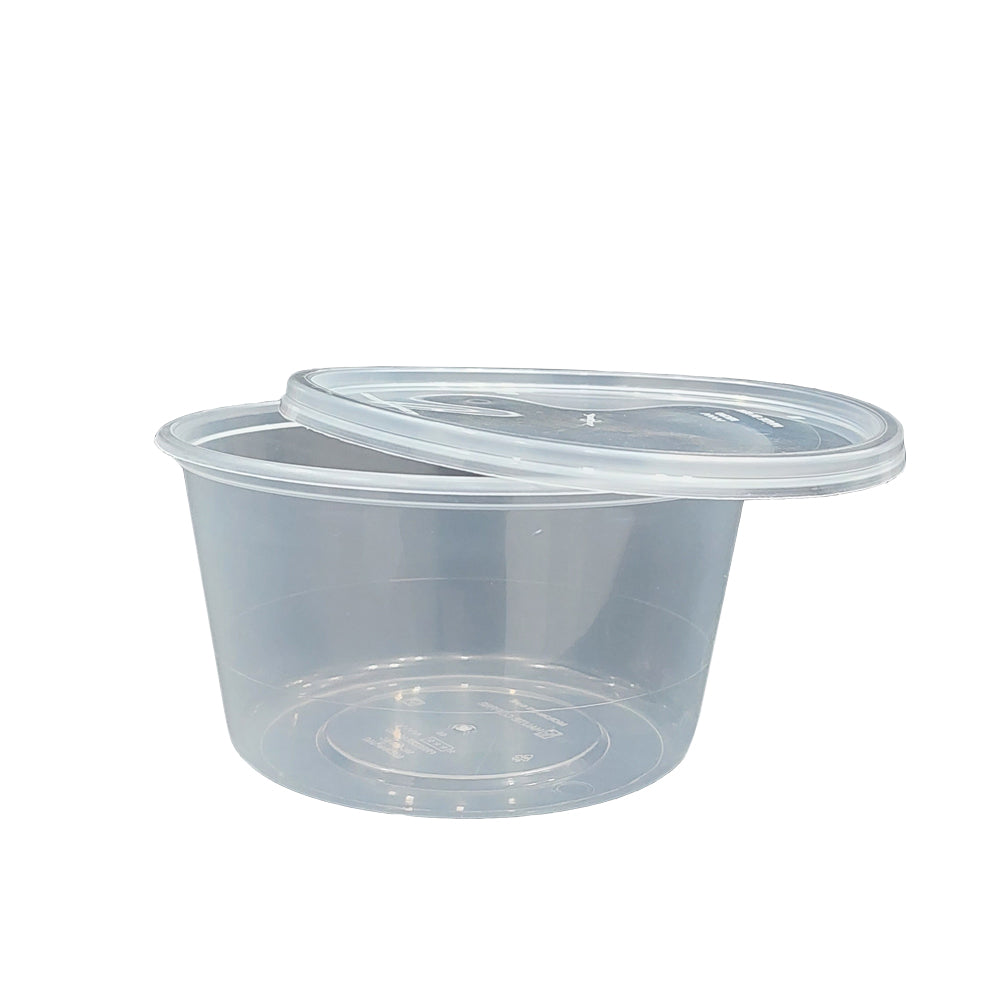 Clear Microwavable Container Round With Lid 1X500 Pieces