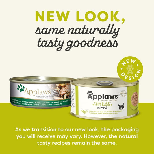 Applaws Tuna Fillet with Seaweed in Broth Wet Cat Food Tin 156g