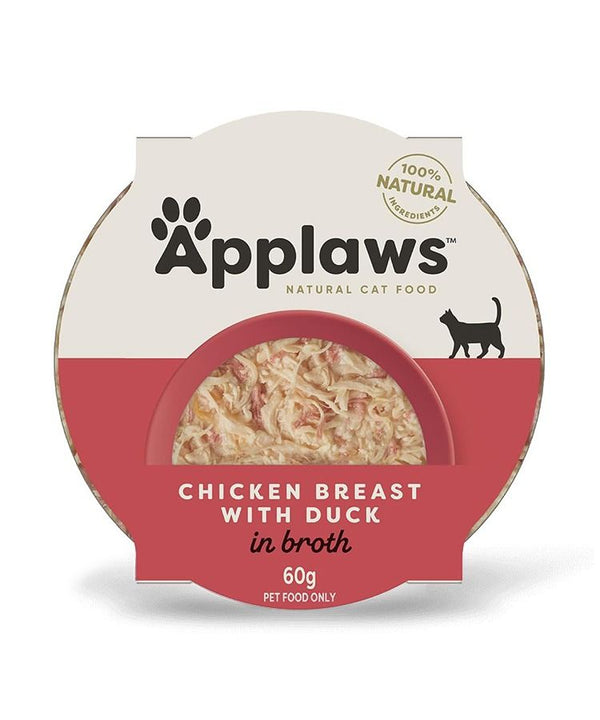 Applaws Chicken Breast with Duck in Broth Wet Cat Food 60g Pot