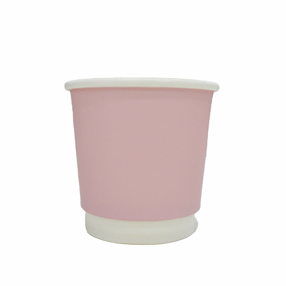 Double Wall Coffee Cup Baby Pink Without Lid 25 Pieces