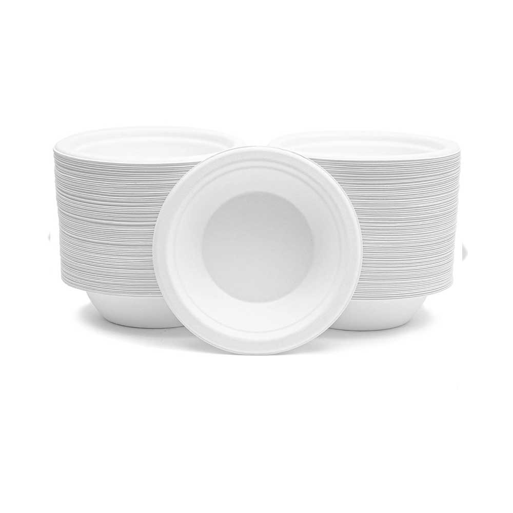 Bagasse Round Bowl White 12 Oz 1X300 Pieces - Your One Stop Solution UAE