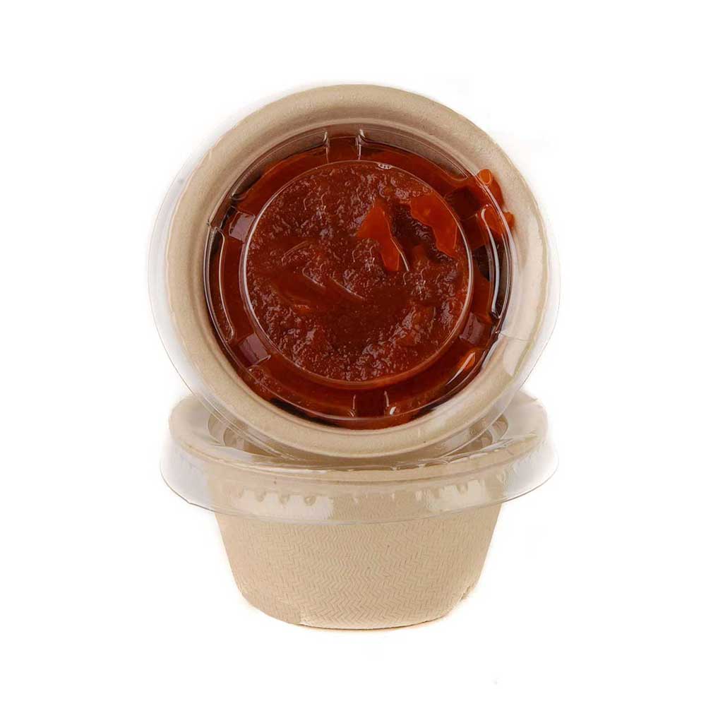 Bagasse Portion Cups with Lids – 2oz & 4oz | Eco-Friendly & Compostable 1x2000 pcs