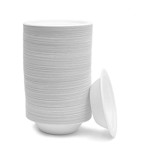 Bagasse Round Bowl White 12 Oz 1X300 Pieces - Your One Stop Solution UAE