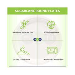Bagasse Biodegradable Plate White 7 Inch 1000 Pieces - Your One Stop Solution UAE