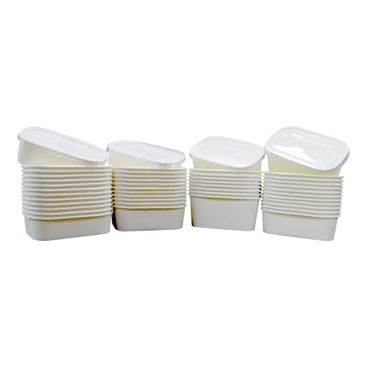 White Paper Container 1000ML With PP Lid 300 Pieces - Your One Stop Solution UAE