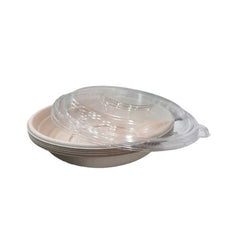 Bio Degradable Round Bowl With Pet Lid 50 Pieces