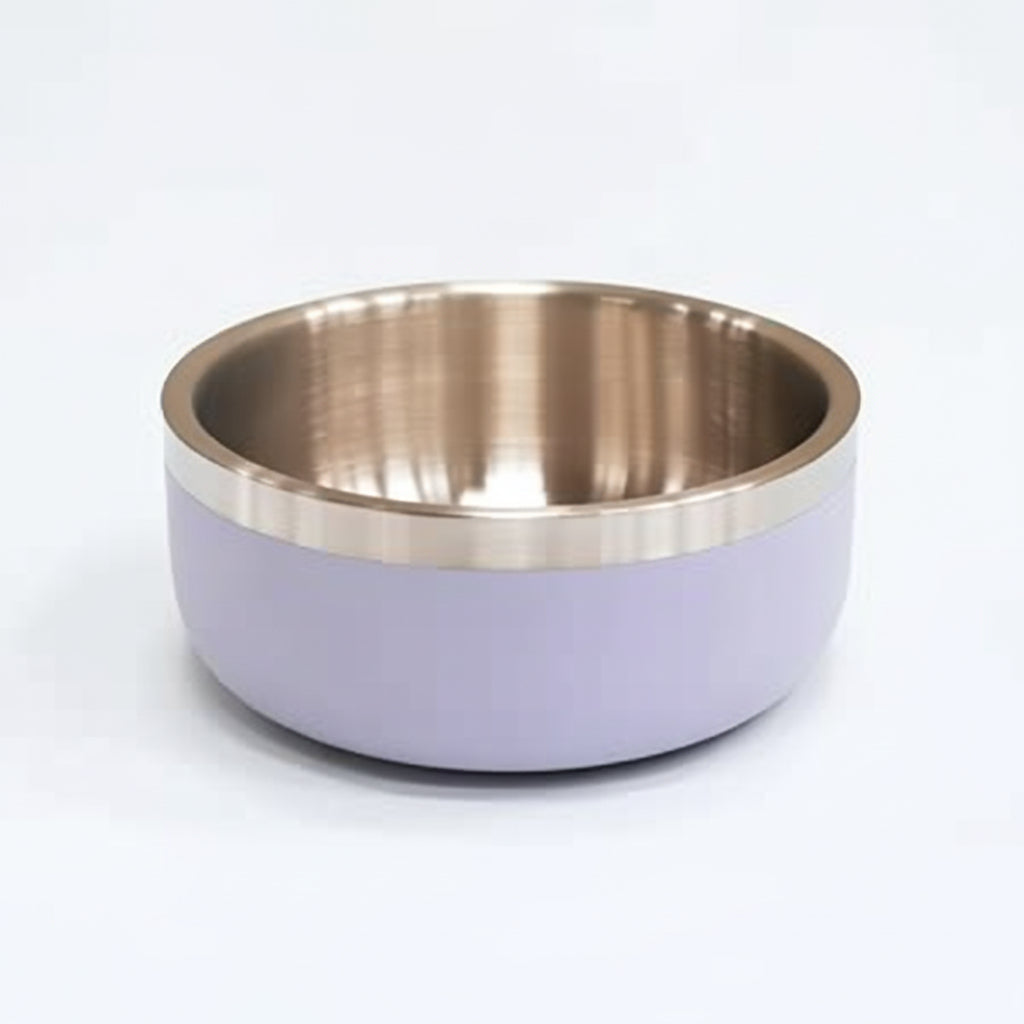 Saluki Stainless Steel Double Wall Dog Bowls LIGHT PURPLE - 2.2L