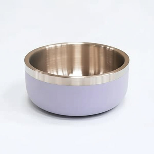 Saluki Stainless Steel Double Wall Dog Bowls LIGHT PURPLE - 2.2L
