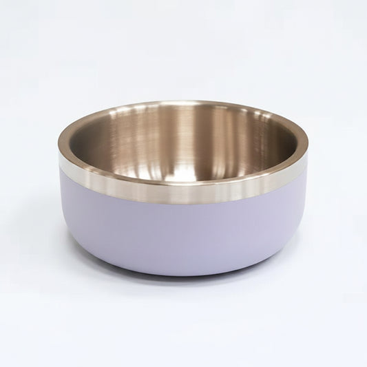 Saluki Stainless Steel Double Wall Dog Bowls LIGHT PURPLE - 700ML