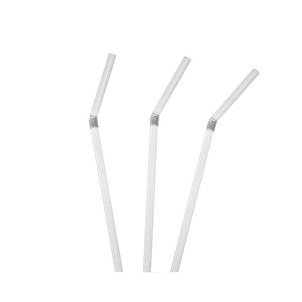 Plastic Flexible Straw Clear 500 Pieces