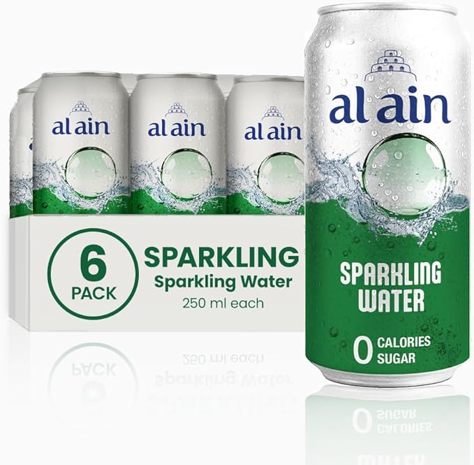 Al Ain Sparkling Water – 6×250ML Can | Zero Sugar