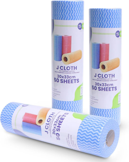 SNH J Cloth Roll Blue | 50 PCS x 24 PKTS | Multipurpose Cleaning Wipes