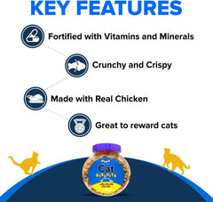 Drools Cat Biscuits, Real Chicken, 400g | Cat Food