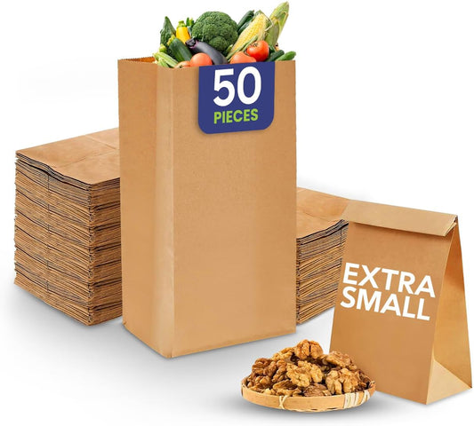 Paper Bag Square Bottom Brown – #4, #6, #8, #12, #14 | Eco-Friendly Kraft Paper Takeaway Bags