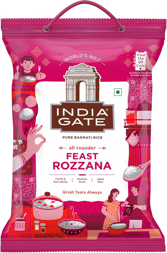 India Gate Feast Rozzana (5 kg x 4 ) + 1 Bag