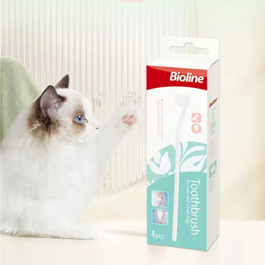 Bioline Toothbrush for Cat & Puppy Set 4 Pcs