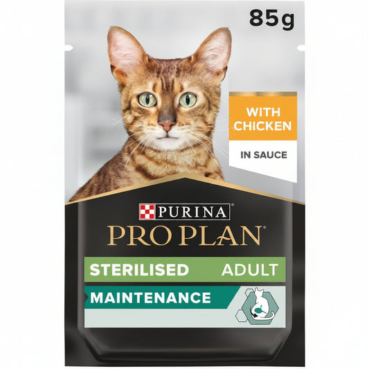 Purina Pro Plan Sterilised Adult Wet Cat Food, Chicken in Gravy, 26 x 85g