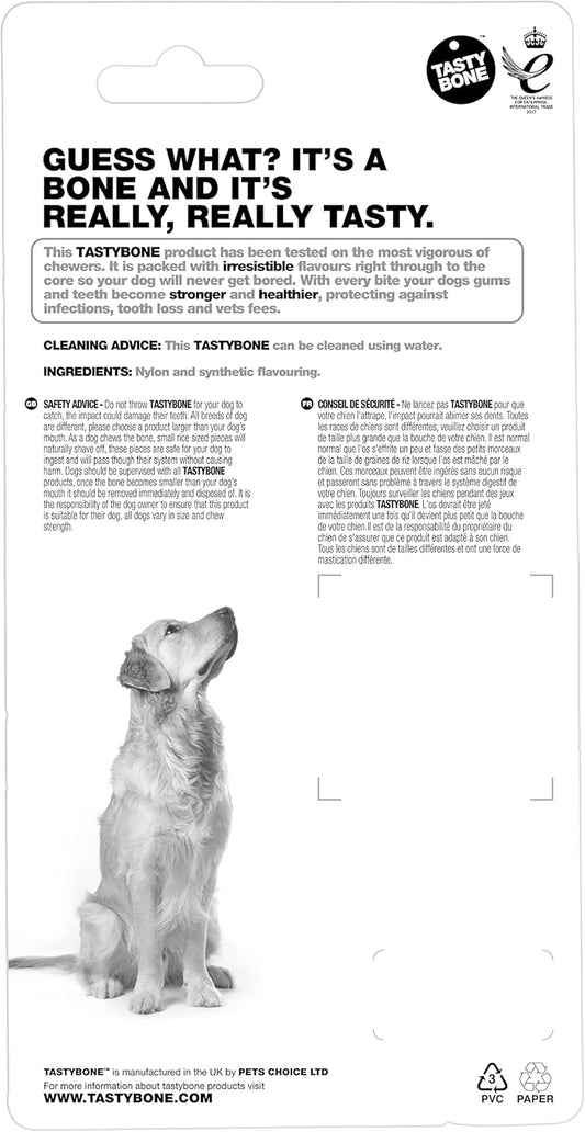 Tasty Bone Nylon Dog Chew Toy, Durable & Indestructible Chew for Large Dogs, Bacon Flavor