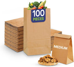 Paper Bag Square Bottom Brown – #4, #6, #8, #12, #14 | Eco-Friendly Kraft Paper Takeaway Bags