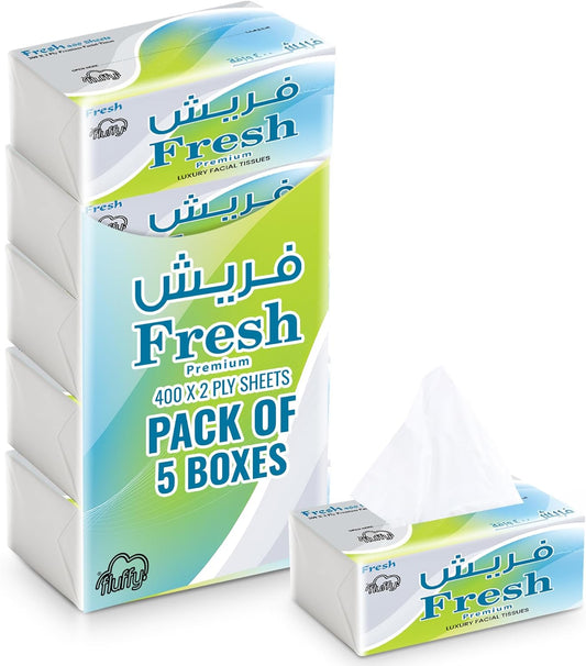 Fresh Nylon Tissue – 400 Sheets | Strong & Absorbent | 5 Boxes