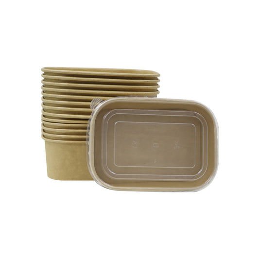 Kraft Paper Container 750ML PP Lid 1X300 Pieces - Your One Stop Solution UAE