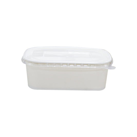 White Paper Container 750ML With PP Lid 25 Pieces
